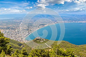 Panoramic view of Loutraki, Greece