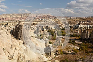 Panoramic view of Love valley. Goreme. Cappadocia. Turkey