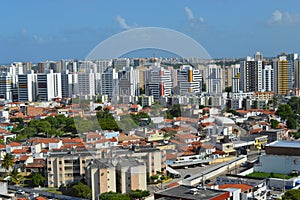 Panoramic view of the Luzia, Grageru and Jardins neighborhoods in the municipality of Aracaju, Sergipe state, Brazil