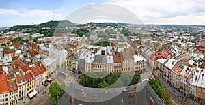 Panoramic view of Lviv city, Ukraine photo