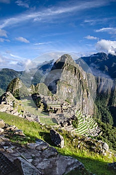 Panoramic view of Machu Picchu photo