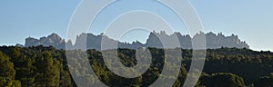 Panoramic view of the magic mountain of Montserrat in Catalunya (Spain). Famous Catalan mountain photo