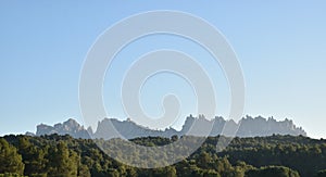 Panoramic view of the magic mountain of Montserrat in Catalunya (Spain). Famous Catalan mountain photo