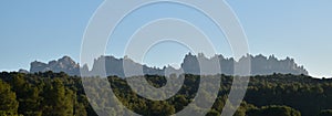 Panoramic view of the magic mountain of Montserrat in Catalunya (Spain). Famous Catalan mountain photo