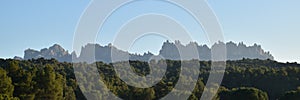 Panoramic view of the magic mountain of Montserrat in Catalunya (Spain). Famous Catalan mountain photo