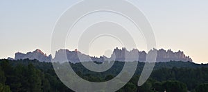 Panoramic view of the magic mountain of Montserrat in Catalunya (Spain). Famous Catalan mountain photo