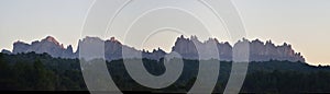 Panoramic view of the magic mountain of Montserrat in Catalunya (Spain). Famous Catalan mountain photo