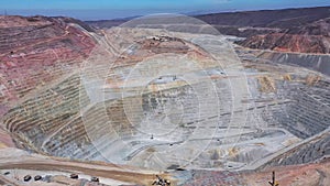 Panoramic view of the main pit of an open pit mine