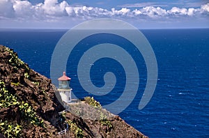 Panoramic view of Makapuu Point Lighthouse on Oahu, Hawaii