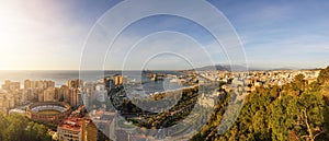 Panoramic view of Malaga city. Andalusia