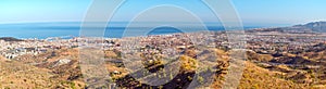 Panoramic view of the Malaga city and Mediterranean sea