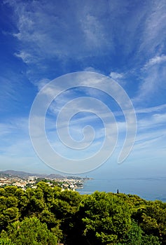 Panoramic view of Malaga, El Palo, Andalusia, Spain