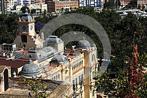 Panoramic view of Malaga, La Alcazaba, Histiric Building, Malaga, Spain