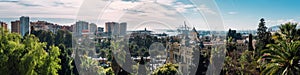 Panoramic view of Malaga seaport