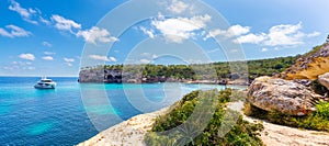 Panoramic view of mallorca coastline on a sunny summer day