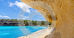 Panoramic view of mallorca coastline on a sunny summer day