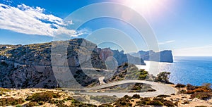 Panoramic view of mallorca coastline on a sunny summer day