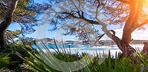 Panoramic view of mallorca coastline on a sunny summer day