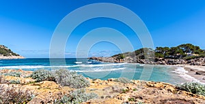 Panoramic view of mallorca coastline on a sunny summer day