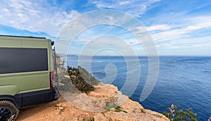 Panoramic view of mallorca coastline on a sunny summer day