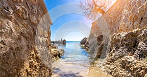 Panoramic view of mallorca coastline on a sunny summer day photo