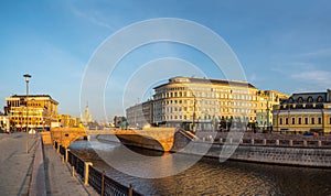 Panoramic view of Maly Moskvoretsky bridge, Moscow