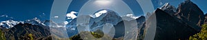Panoramic view at Manaslu mountain range in Nepal