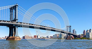 Panoramic view of the Manhattan Bridge, NYC.