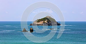 Panoramic view of Manuel Antonio national park beach in Costa Rica, most beautiful beaches in the world