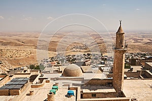 Panoramic view of Mardin city roofs