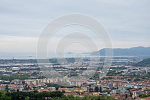 Panoramic view of Marina di Massa Tuscany Italy