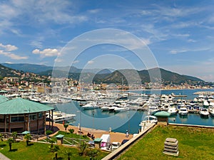 Panoramic view of the marina in Varazze