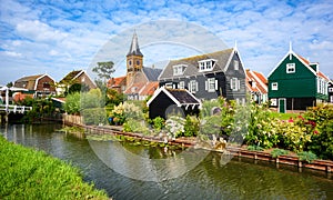 Panoramic view of Marken village, Netherlands