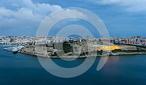 Panoramic view of Marsamxett Harbour, Malta