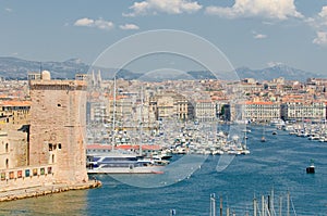 Panoramic view of Marseille and old port