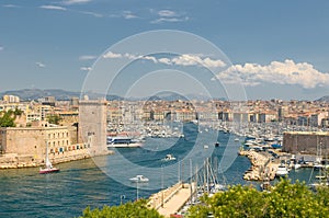 Panoramic view of Marseille and old port