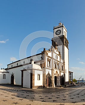 Clock tower of Church of San Sebastian at Ponta Delgada photo