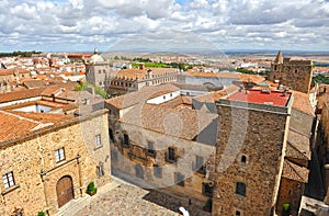 Panoramic view, medieval city, Caceres, Extremadura, Spain