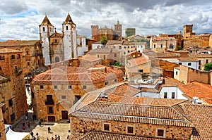 Panoramic view, medieval city, Caceres, Extremadura, Spain photo