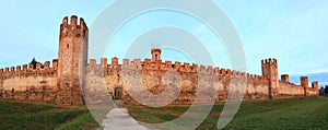 Panoramic View of medieval defensive walls of the city of MONTAG