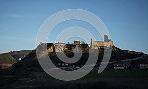 Panoramic view of medieval historical castle town hill village Frias Las Merindades Burgos Castile and Leon Spain Europe