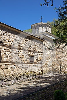 Panoramic view of Medieval Temski monastery St. George, Pirot Region, Republic of Serbia