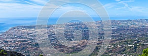 Panoramic view on Mediterranean sea and Fuengirola city photo