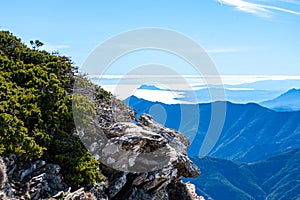 Panoramic view on Mediterranean sea and Gibraltar from the Torrecilla peak