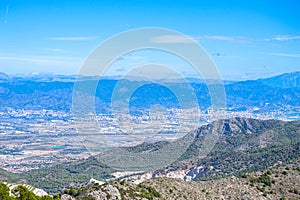 Panoramic view on Mediterranean sea and Malaga city, Andalusia