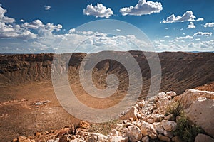 Panoramic View of Meteor Crater, Barringer Crater in Arizona, USA photo