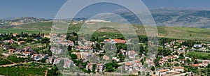 Panoramic view of Metula -  the most northern town in Israel