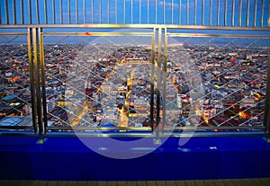 Panoramic view of Mexico City from the observation deck at the top of Latin American Tower Torre Latinoamericana