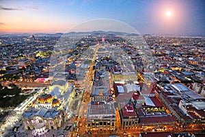 Panoramic view of Mexico City from the observation deck at the top of Latin American Tower Torre Latinoamericana