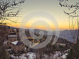 Panoramic view of middle Trikala in greece. A beautiful touristic destination.